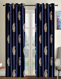 Home Sizzler 274 cm (9 ft) Long Door Polyester Semi Transparent Curtain (Pack Of 2)