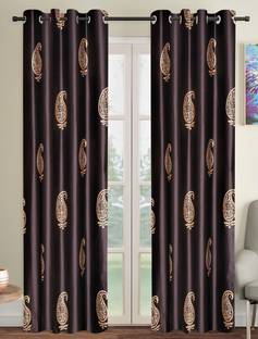 Home Sizzler 213 cm (7 ft) Door Polyester Semi Transparent Curtain (Pack Of 2)