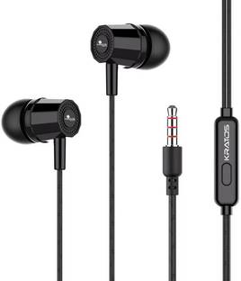 Kratos KR-E02Black Extra Bass ,Built-in Microphone,Lightweight, Clear Sound Wired