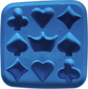 SM Exports Silicone Ice Cube Tray for Freezer, Flexible, Different shapes - Pack of 1 tray. Blue Silicone Ice Cube Tray
