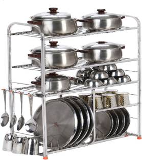 Daaduji Utensil Kitchen Rack Steel Creation / 5 Layer 30x32 Inch Kitchen Dish Rack / Kitchen Wall Mount Rack / Modern Kitchen Storage Rack / Kitchen Organizer Stand /