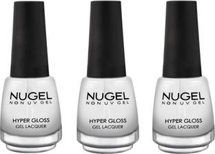nugel TOP COAT - 01 | 13 ML EACH | WATERPROOF & LONG LASTING | PACK OF 3 | All Clear - 01