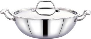 Maxima Stainless steel Triply kadhai Kadhai 22 cm diameter with Lid 2 L capacity