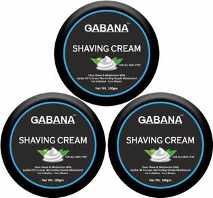 GABANA Shaving Cream For Men with Jojoba Oil For Soft & Smooth Shave Pack of 3 100 gms