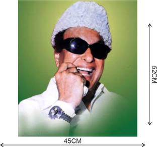 Wallzone 50 cm Dr.Purachi Thalaivar MGR Ramachandran Medium Vinyl Wallsticker For Decorations Removable Sticker