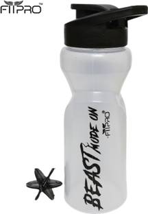 FitPro 500ml Sipper Shaker Water Bottle for Cycling Gym White 500 ml Sipper
