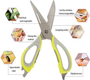 umravatiya Mighty Shears Scissor with Magnetic Holder, Knife, Cutter, Peeler, Opener Vegetable & Fruit Slicer