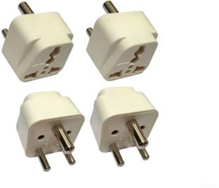 mute Universal Electrical Conversion Travel Adapter 3 Pin Plug Compatible USA,UK,China & More To India Type D Plug (Pack Of 4) Three Pin Plug