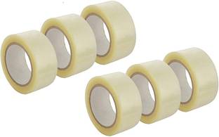 M J ENTERPRISES Strong Transparent Bopp Tape 2 Inch Width X 40 Meter Length Pack of 06 40 m Single Sided Tape