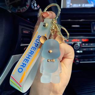 KYOP Cute 3D Blue Glowing Panda Keychain With Charm Key Chain