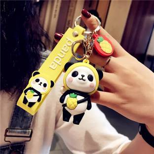 KYOP Cute 3D Yellow Panda Keychain With Charm Key Chain