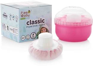 Beebaby Classic Powder Puff with Container for Baby | Soft Touch. 100% BPA Free. - Pink