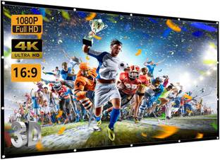Savsol 50 Inch- 3.7Ft x 2.1Ft Anti-Creased, Foldable Anti-Light,16:9 4K Eyelet HG S+4 Projector Screen (Width 112 cm x 63.5 cm Height)