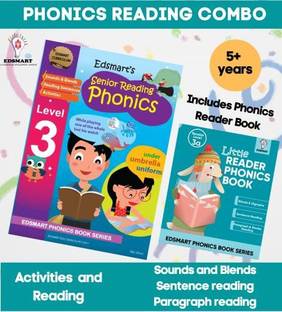 English Phonics Book Combo, Phonics Reader Level 3 [48 Pages] And Phonics Reader Book [16 Pages Small Size] , Vowel Letter Sounds , Phonics Activity Book With Sentence Reading , Phonics Books 4 Years, Phonics Worksheets ,Letter Sounds Book, A-Z Sounds