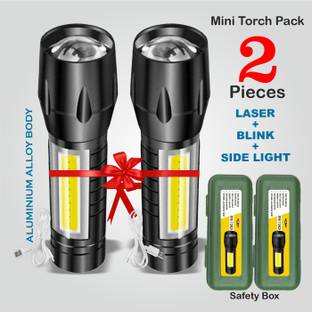 Daily Needs Shop Rechargeable LED Mini Troch Zoomable 3 Modes COB 9 W 4 hrs Torch Emergency Light 6 hrs Torch Emergency Light