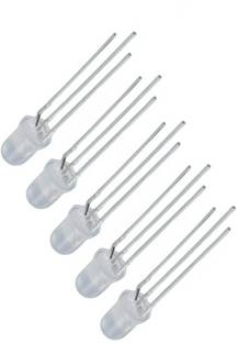 INVENTO 5 mm 3pin 3V RG Bi-Colors Common Cathode LED Diodes Diffused Lights 5 Pieces Automotive Electronic Hobby Kit
