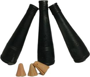Divine Bazaar Handmade Chillum (pack of 3 chillum & 3 Gitti) Earthenware Outside Fitting Hookah Mouth Tip