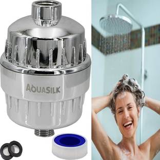 AQUASILK by HIGRADE Hard Water Shower Filter For Tap Kitchen Faucet Bathroom Shower Head Softener Media Filter Cartridge