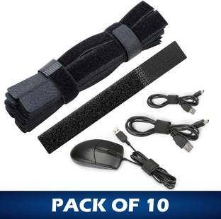 Wild Accessories Cable Ties Adjustable Wire Organizer for Laptop PC wires at Home, Office & more. Jute Hook & Loop Cable Tie