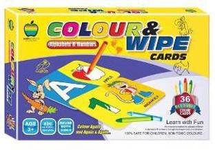 Apple Fun Colour & Wipe Cards Alphabets and Numbers