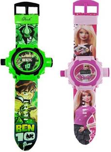 COSMART COMBO BEN 10 AND BARBIE 24 IMAGE PROJECTOR WATCH PACK OF - 2