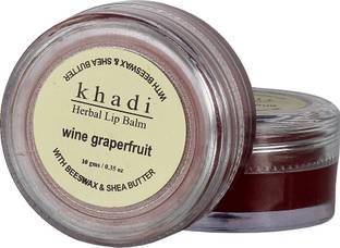 KHADI NATURAL Herbal Wine Grapefruit Lip Balm (With BeesWax & Shea Butter) Fruity