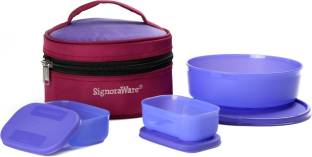 Signoraware Classic Lunch (Sappire) with Bag 3 Containers Lunch Box