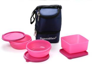 Signoraware 533 Elegant (With Bag) 3 Containers Lunch Box