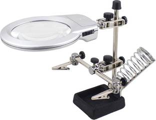 SJ Helping Hand Magnifying Glass LED Light W 2X-6X Soldering Stand