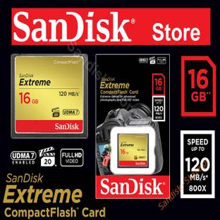 SanDisk SDK EXTREME CF 120MBPS 16GB Extreme 16 GB Compact Flash Class 10 120 MB/S  Memory Card Compatible with Camera