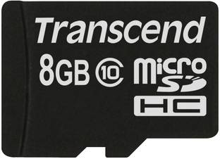 Transcend MicroSDHC 8GB Class 10 8 GB MicroSD Card Class 10 20 MB/S  Memory Card Compatible with Mobile