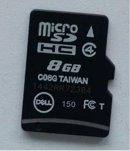 DELL Dell Microsdhc 8GB Class 4 Memory Card 8 GB MicroSDHC Class 4  Memory Card Compatible with Mobile