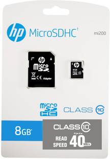 HP HP MicroSD 8 GB Class 10 8 GB MicroSDHC Class 10 40 MB/s  Memory Card Compatible with Mobile