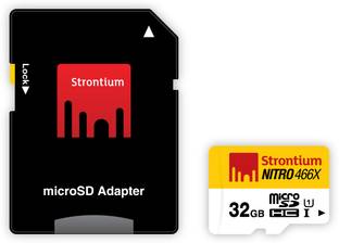 Strontium Nitro UHS1 466X 32GB Nitro 32 GB MicroSDHC Class 10 85 MB/s  Memory Card Compatible with Mobile, Tablet