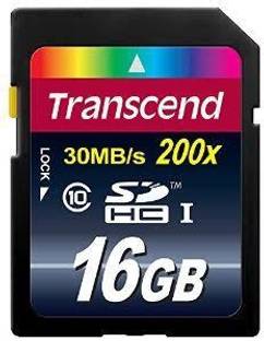 Transcend 16 GB SDHC Class 10 30 MB/S  Memory Card