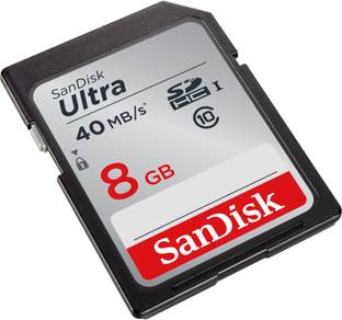SanDisk SDHC 8 GB Class 10 Ultra 8 GB SDHC Class 10 40 MB/s  Memory Card Compatible with Camera