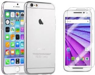 Aspir Apple iPhone 6s Plus Hard Transparent Back Cover & Tempered Glass Accessory Combo