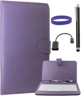 DMG Keyboard Leather Book Cover Stand with Micro USB for ASUS Nexus 7C Tablet/Nexus 7 Tablet Accessory Combo