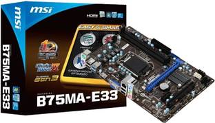 MSI B75MA-E33 LGA 1155Socket Micro-ATX Intel B75 Chipset DDR3 Motherboard