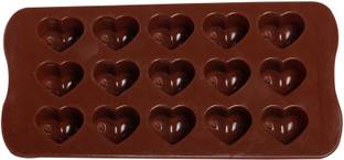 गसल Brown Hearts Silicone Chocolate कपकेक / मफिन मोल्ड 15 कप