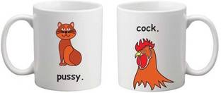 GIFTSMATE Naughty Pussy Cock Ceramic Coffee Mug