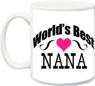 ME&YOU Gift for Grandpa/Grandfather On Anniversary/Special Occasion;World's Best Nana With Little Heart Printed Ceramic Coffee Mug