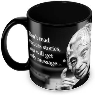 Tuelip Good Thought Abdul Kalam Printed Full Black Tea And Coffee Ceramic Coffee Mug