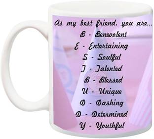 ME&YOU Gift for happy Birthday;As my best friend printed Ceramic Coffee Mug