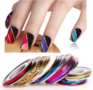 Looks United 20 X Random Color Nail Art Striping Rolls Tape Nail Sticker Nail Tip Decoration