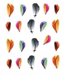 SENECIO™ 3D Printed Multicolor Feather Nail Art Manicure Decals Water Transfer Stickers 1 Sheet