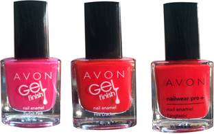 AVON Gel Finish Nail Enamel Tangtastic-8ml, Parfait Pink-8ml, Fire Cracker-8ml