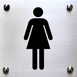 SIGNAGES Steel FEMALE TOILET LOGO Name Plate