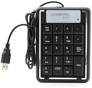 De-TechInn MINI USB Keyboard 19 Key Numeric Keypad For PC Computer Laptop Notebook Wired Number Pad