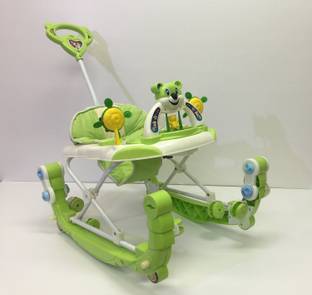 PANDA ADjustable Baby Rocker N Walker Grenn White Musical With Handle
